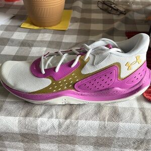 Under Armour Pink and Gold Athletic Shoes for Performance